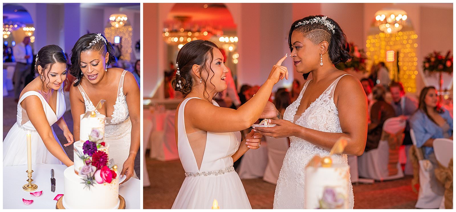 two-brides-cutting-wedding-cake