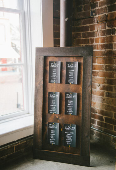 Farmed Wooden Wedding Reception Seating Chart
