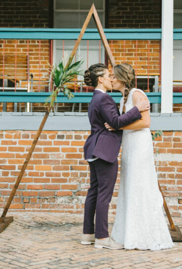 Wooden Triangle Ceremony Backdrop