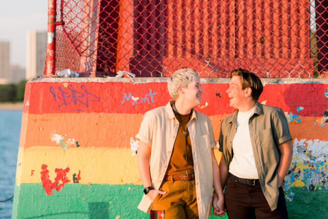 Hollywood Beach Chicago LGBTQ Engagement Photos