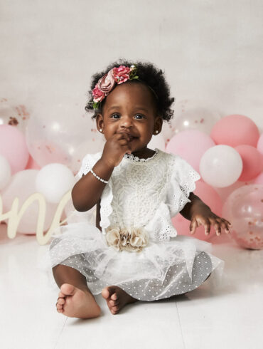 Pink One Year Old Cake Smash Session