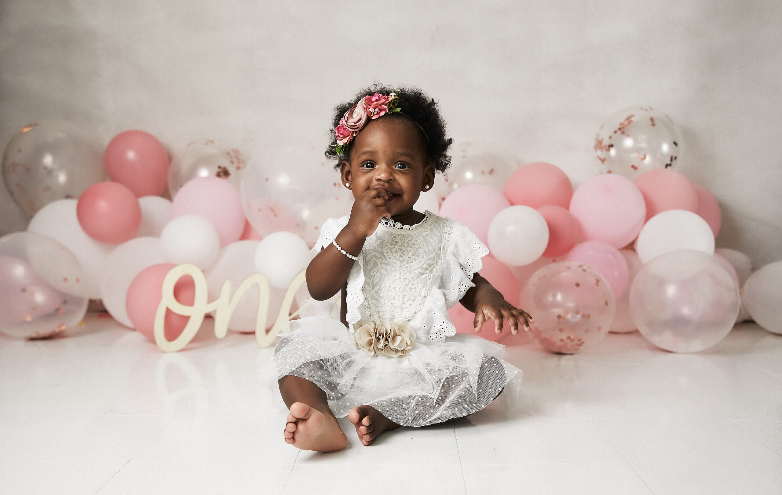 Pink One Year Old Cake Smash Session