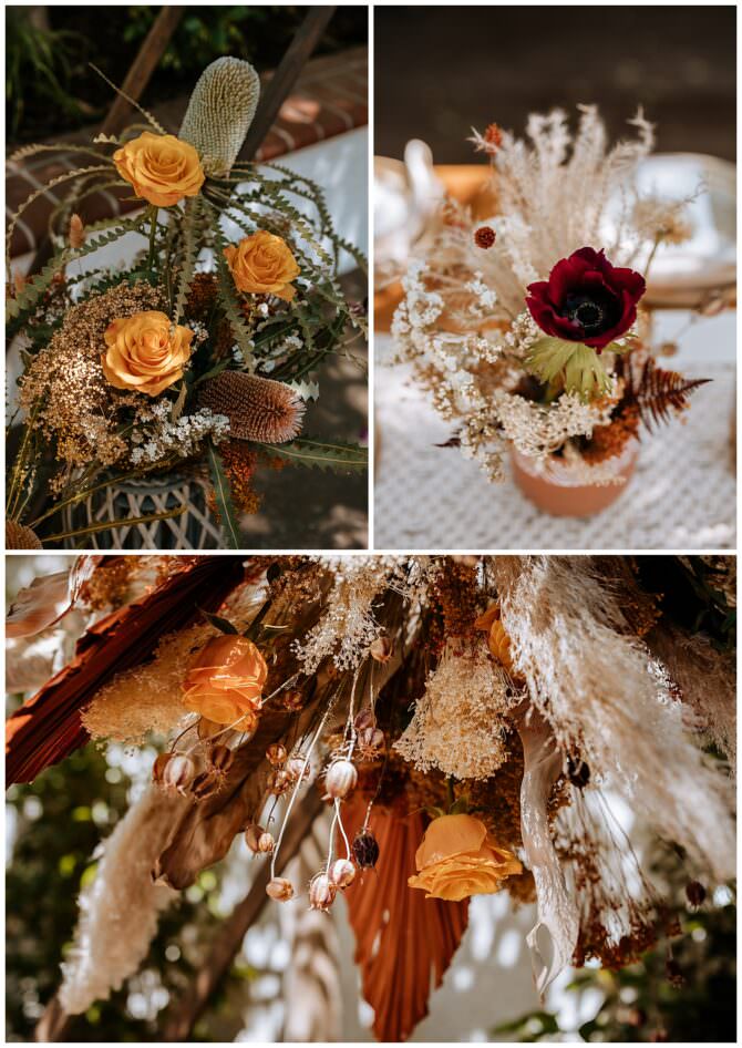 Boho Glam Wedding Inspiration With Sequins, Dried Florals