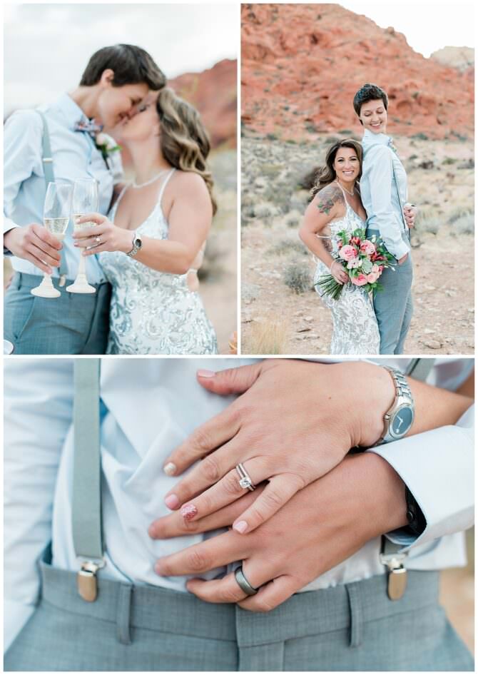 Las Vegas Red Rock Canyon Elopement With A Doughnuts And Champagne Station  For Two