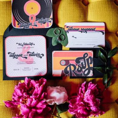 Rock and Roll Retro Pittsburgh Wedding Stationery