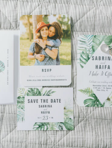 Tropical Wedding Invitation for Tampa Wedding