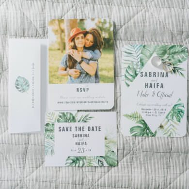 Tropical Wedding Invitation for Tampa Wedding