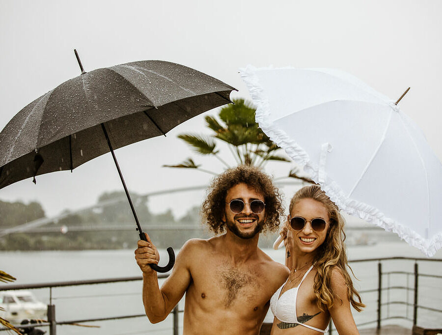 Beach Wedding in Bathing Suits