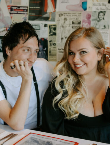 50s Style Diner Los Angeles LGBTQ Engagement Shoot