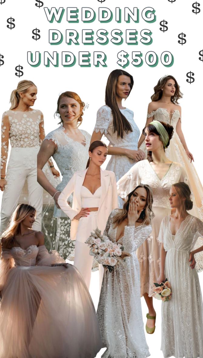 The Most Affordable Wedding Dresses Under $500  Wedding dresses under 500,  Sheer wedding dress, Boho wedding dress lace