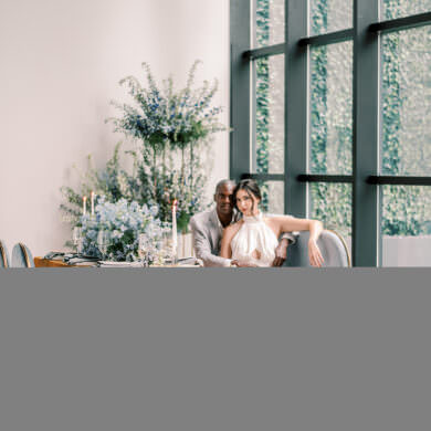 Brooklyn Wedding at The Atrium Blue and White