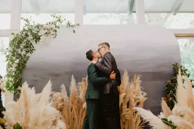 california gay wedding with custom details