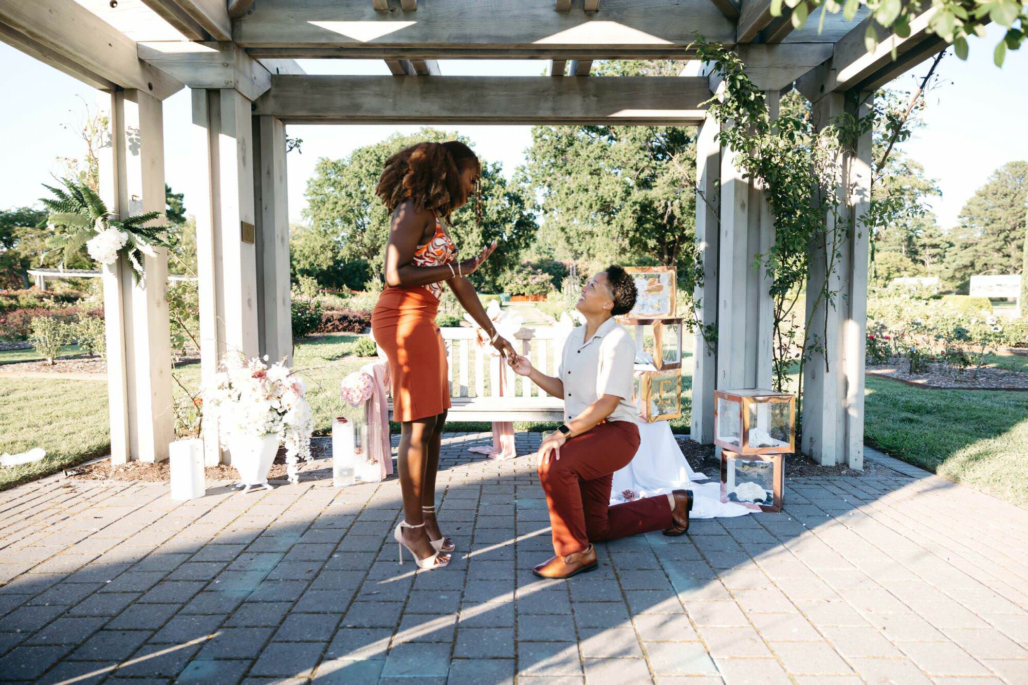 Botanical Gardens Lesbian Engagement Shoot