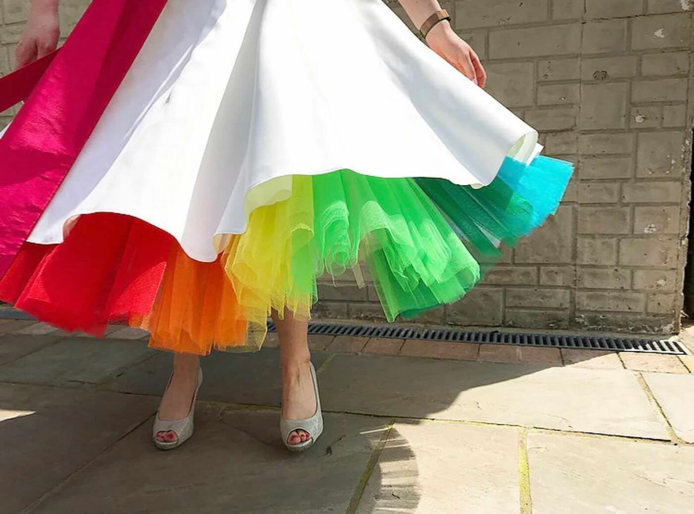12 Rainbow Wedding Dresses That Are Worth a Pot of Gold - Love Inc. Mag
