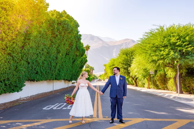 DIY Palm Springs Wedding with Bright and Bold Colors