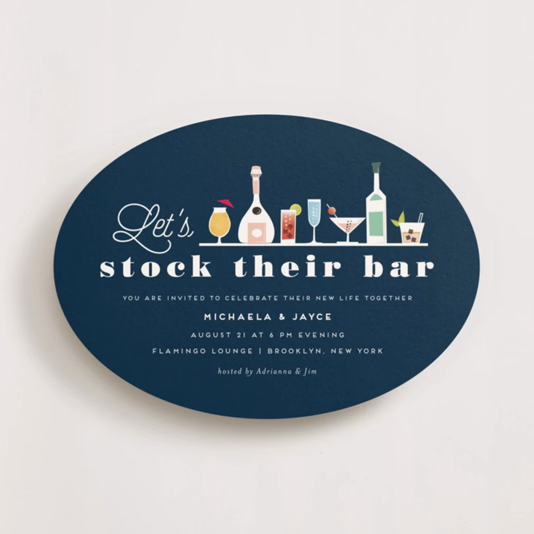 stock the bar engagement party invitation minted - Engagement Party Invitations: What to Know, Plus Our Editor Picks Stock the bar engagement party invitation from Minted