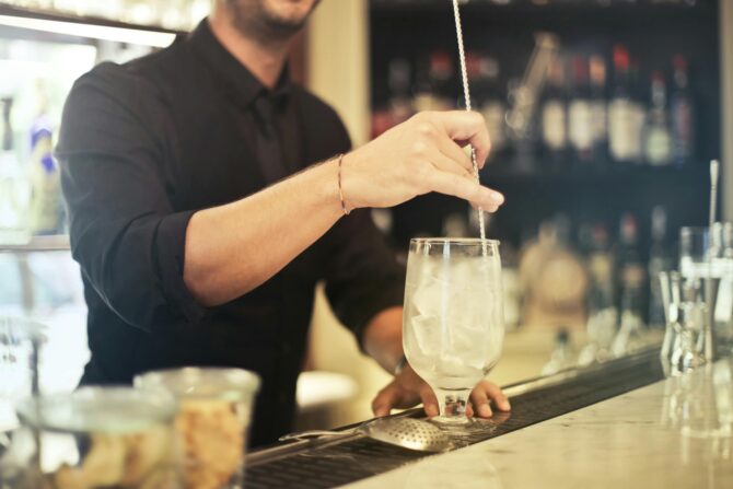 Bartender Mixing Mocktails