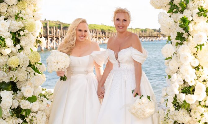 We Have the Scoop on Rebel Wilson and Ramona Agruma’s Wedding Dresses (Which You Can Buy!)