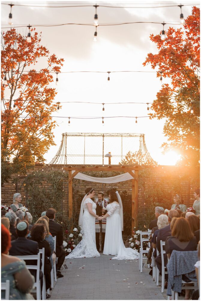 Lesbian Jewish Wedding in the Fall