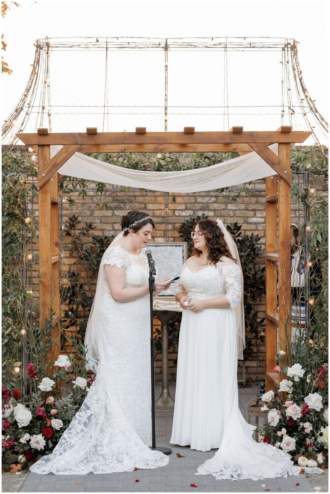 Lesbian Jewish Wedding in the Fall