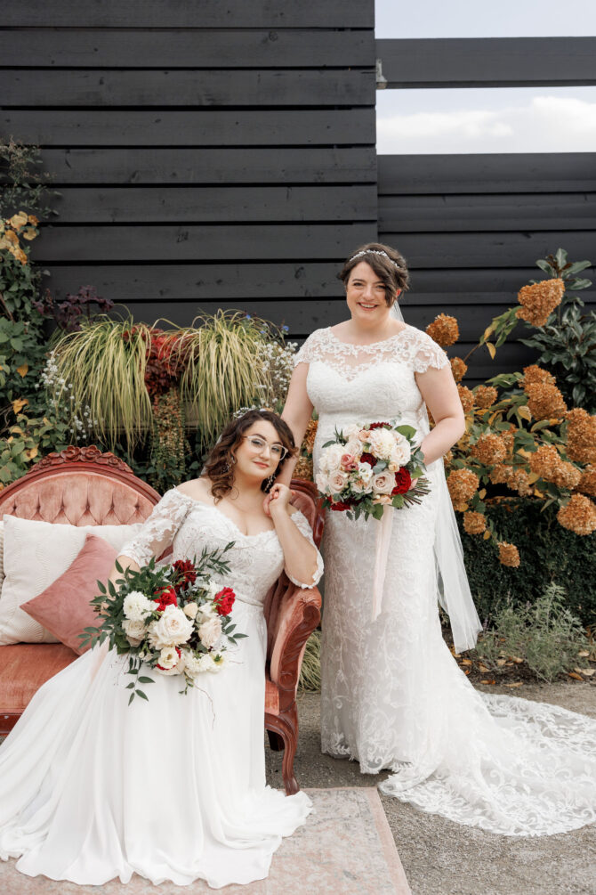Lesbian Jewish Wedding in the Fall