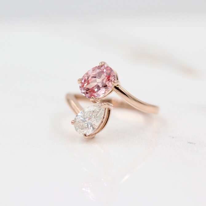 Toi Et Moi Engagement Ring by Taylor Custom Rings