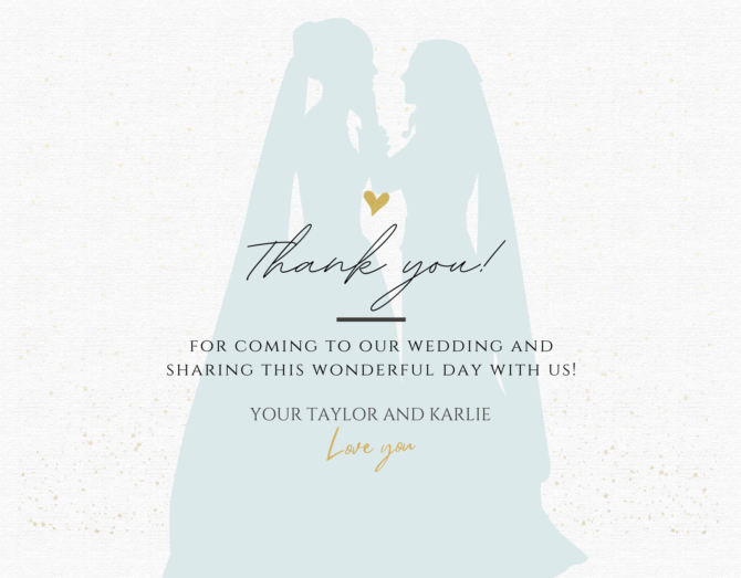Lesbian Wedding Thank You Cards Free Template