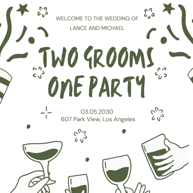 Two Grooms Cocktail Napkin Design