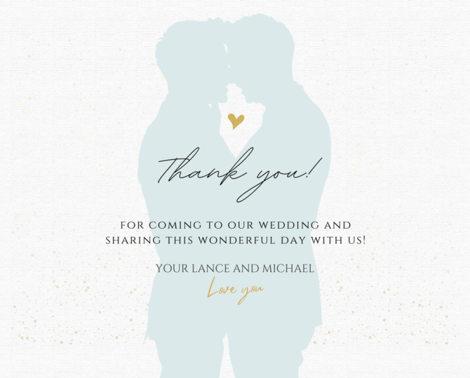 Two Grooms Wedding Thank You Cards